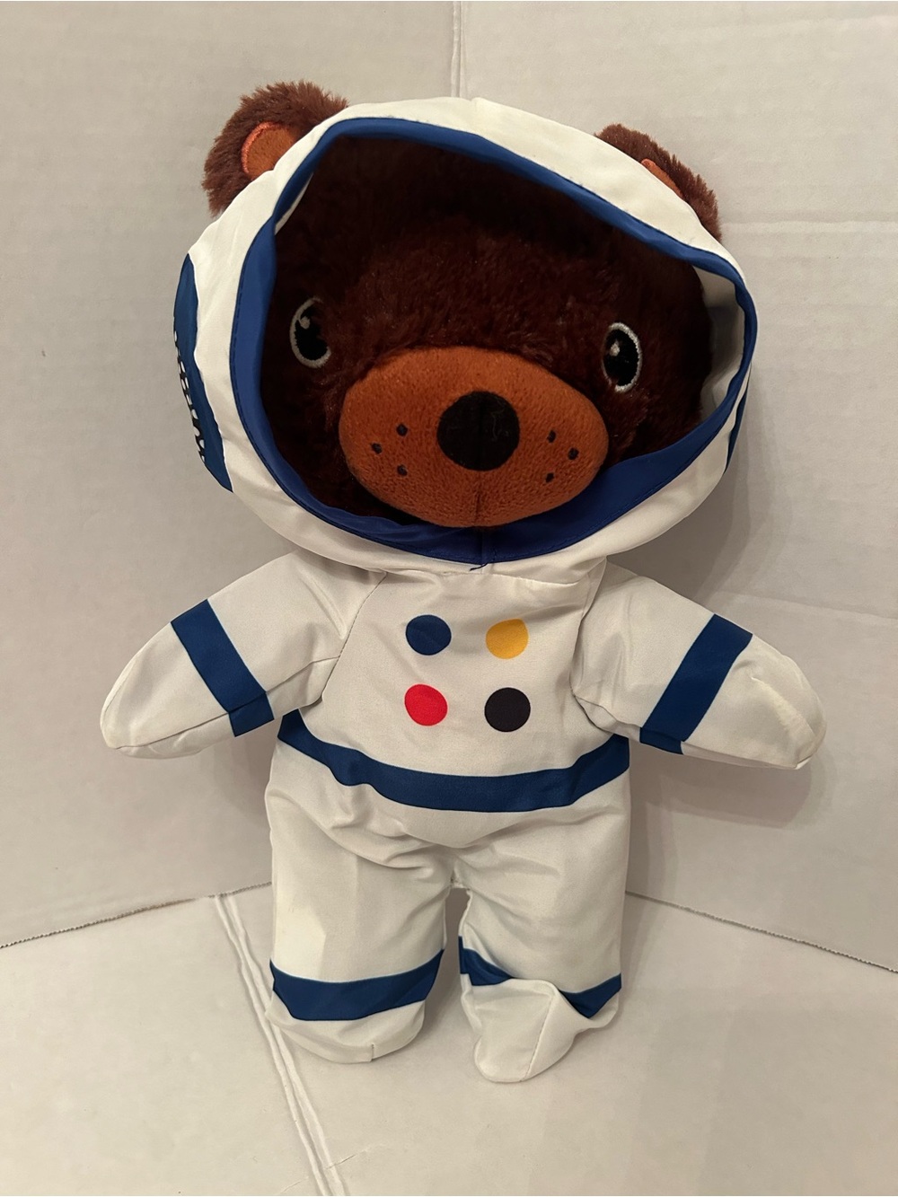 Plush IKEA Astronaut Brown Plush Brown Bear in White and Blue Astronaut Suit - K